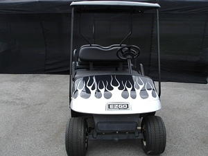 EZGO PDS Golf Cart with Custom Flames 