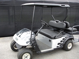 EZGO PDS Golf Cart with Custom Flames 